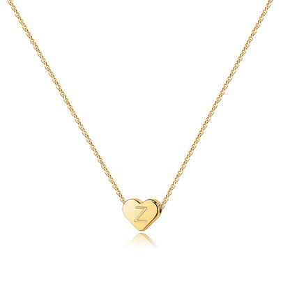 Dainty Heart Initial Necklace for Women Tiny Heart Birthday Jewelry Gifts