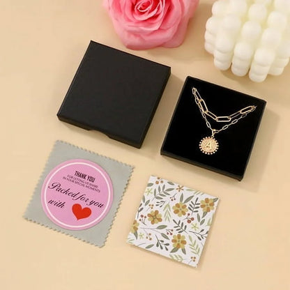 Gold Initial Necklaces for Women Layering Paperclip Link Coin Jewelry Gift